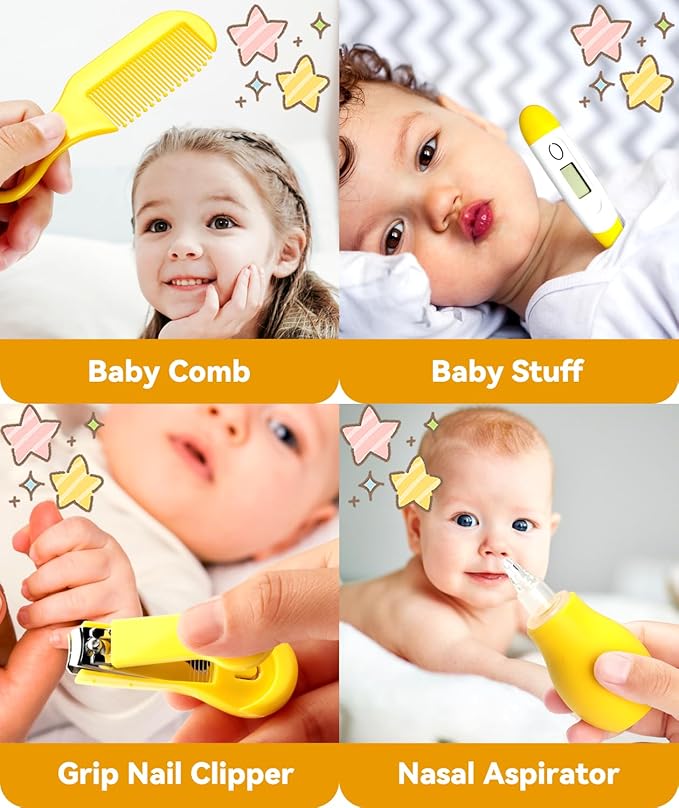 Baby Healthcare and Grooming Kit, Portable Baby Safety Care Set, Baby Essentials kit for Newborn(Yellow 20 in 1)