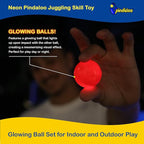pindaloo Original Led Light Neon Skill Game with 2 Balls- Gifts for Kids and Adults Indoor & Outdoor Games, Girls, & Teens - Gift Ideas, Fun Stuff, Develops Motor & Juggling Skills (Neon)