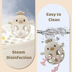 Baby High Chair Suction Toys Teething Chew - Baby Table Toys, Teething Toys Silicone Teethers, Food Grade Silicon for 6 12 18 Months (Rosepink Beige)