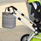 Breast Milk Cooler Bag with Ice Pack Fits 4 Baby Bottles Up to 9 Ounce, Baby Bottle Bag Great for Nursing Mom Daycare, Grey