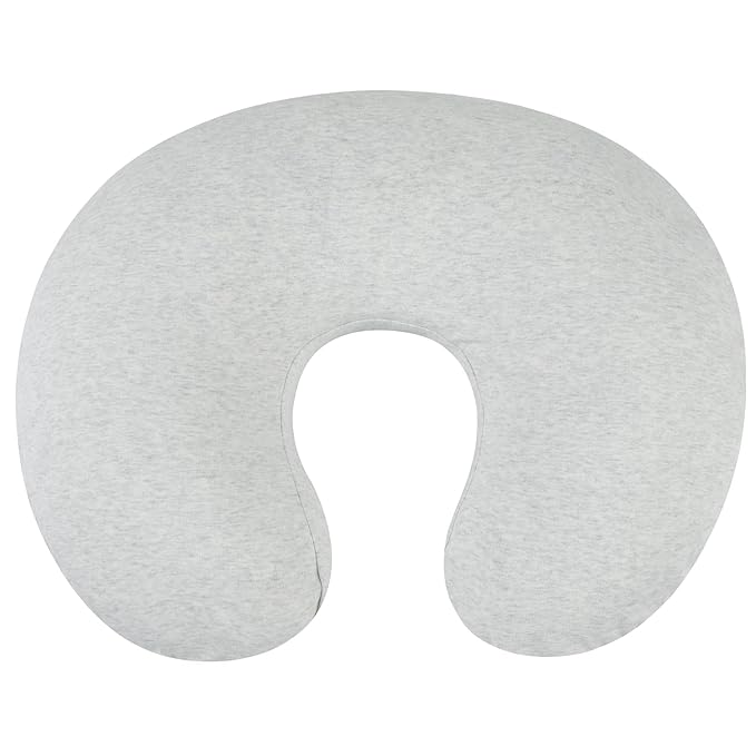 Onacosht 100% Organic Cotton Nursing Pillow Cover Soft Breathable Jersey Feeding Pillow Slipcover Fits Standard Infant Nursing Pillow or Positioner for Baby Boy and Girl, Grey Heather