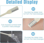 3Pcs 2-in-1 Nasal Hair Cutter Nostril Hair Remover Tool Portable Manual Mens Nose Hairs Trimmer Suitable for Men and Women with Soft Cleaning Brush (Cream)