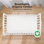 KeaBabies 2-Pack Organic Crib Sheets for Boys, Girls - 52x28 Fitted Crib Mattress Sheet Neutral, Breathable Jersey Cotton Cover for Baby Bed, Toddler Mattress, Soft & Cute Prints (Nibbles/Bruce)