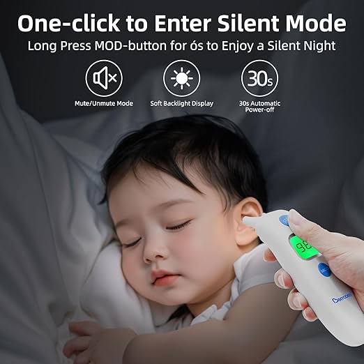 Berrcom 3 in 1 Forehead and Ear Thermometer Indoors Non-Contact Backlight Body Object Temperature Checking Sensor Touchless Digital Thermometer with Fever Alert