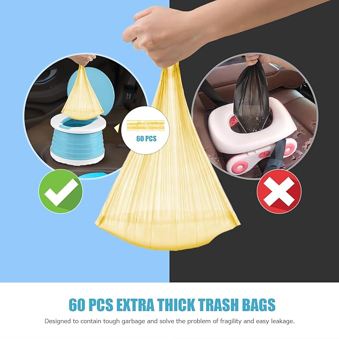 Portable Potty for Toddler Travel Foldable Potty Seat for Toddler Training Toilet for Kids Boys Girls Car On The Go Potty Travel Toilet Chair for Camping Park Indoor/Outdoor (Blue)