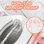 SKYROKU Potty Training Seat for Toddlers – 2-in-1 Adjustable Potty Ladder with Step Stool, Anti-Slip Cushion, Splash Guard & Extra-Wide Pedals, Supports 200+ lbs, Ideal for Boys & Girls (Pink)