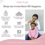 Hair Elastic Rubber Bands Cutter - Easy To Use, Pain-Free, No Hair Damage - Ponytail Tool for Kids & Toddlers (3 Packs & 50 Clear Elastics)