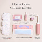Postpartum Essentials Kit, Labor Delivery Mom Recovery Essentials w/Peri Bottle, Herbal Cooling Spray, Absorbent Disposable Underwear, Instant Cold&Absorbent Pad, Herbal Cooling Liners,Nipple Cream