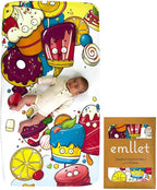 100% Cotton Fitted Crib Sheet, Sweet Treats Dessert Theme, Soft Baby Nursery Bedding for Standard Crib Mattress 52 x 28 in