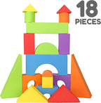 Large Building Foam Blocks for Toddlers – Giant Jumbo Big Building Blocks (18 Pieces)