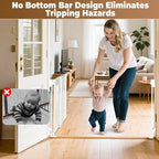29-45" No Bottom Bar Baby Gates for Stairs, 28" Extra Tall Child Safety Gate with Auto Close Large Walk Thru Door, Hardware Mount Dog Gate Pet Gate for The House Doorways, Indoor Outdoor use