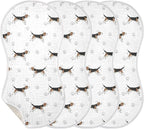 4 Pack Muslin Burp Cloths Beagle Paw Print White Cotton Baby Burp Cloths Extra Absorbent and Soft Thick Burping Cloth for Baby Boys Girls 22x11 Inch