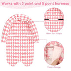Baby Car Seat Head Support for Newborn, GFU 2 in 1 Infant Car Seat Head Body Support with Strap Pads, Soft Stroller Cushion Pillow Insert for Girls, Fits for Stroller, Swing, Pink