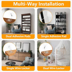 No Drill Metal Furniture Anchors (10 Packs) for Baby Proofing, 14" Adhesive Anti-Tip Furniture Wall Safety Straps for Child, Keep Toddlers & Pets Safe from Falling Furniture Like Dresser & Bookshelf