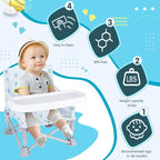 Portable Baby Booster Seat with Tray, Toddler Booster seat for Dining, Camping, Travel, Baby Beach Chair 6 Months to 3 Years Old Indoor Outdoor Use CH2405