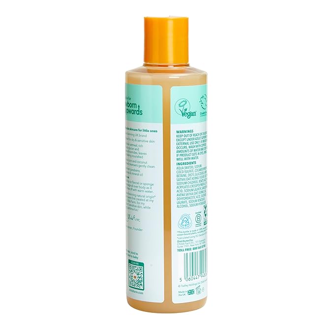 Childs Farm, OatDerma Baby Wash, Fragrance-Free, Gently Cleanses and Soothes, Suitable for Newborns with Dry, Eczema-prone, Sensitive Skin, 8.4 Fl Oz