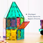 110PCS Magnetic Tiles with 2 Cars, STEM 3D Building Blocks for Kids Ages 3-8, Montessori Magnet Construction Toys for Preschool Classroom