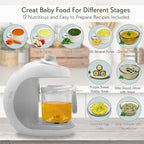 NutriChef Baby Food Maker | 2-in-1 Steam Cooker & Puree Blender | Adjustable Steam Timer | Blend Organic Food for Babies, Infants & Toddlers | Includes Dishwasher Safe Steam Basket & Bowl