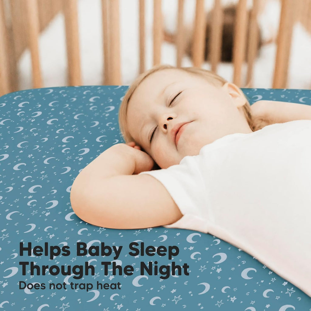 KeaBabies 2-Pack Baby Crib Sheets for Boys, Girls - 52x28 Viscose Derived from Bamboo Toddler Bed Sheets Neutral, Fitted Crib Mattress Cover for Standard Baby Bedding, Soft & Cozy (Dragon Tale)