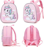SUN EIGHT Toddler Backpack for Girls, Lunch Backpack Cute 3D Cartoon Animal Waterproof School Bag for Baby Girl Boy 2-5 Years（unicorn）