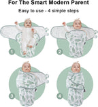 HOUSBAY Baby Swaddle Blanket Boy Girl, Super Soft 100% Cotton Newborn Adjustable Swaddles for 3-6 Months, 2-Way Zipper Sleep Sack 1 Pack