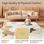 Foldable Baby Play Mat, PIGLOG Waterproof Playmats for Babies and Toddlers Kids, Safe Foam Playmat for Tummy Time, 50x50 Playpen Mat, Reversible Baby Floor Mat for Infant, Toddler, Vast Planet