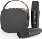 Mini Karaoke Machine,Funny Toys Christmas Birthday Gifts for Kids Age 4-12 Girls,Boys,Adults, Karaoke Microphone Toys for 4,5,6,7,8,9,10,11,12+ Year Old Girls Boys (Black 2 mics)