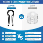 Gas Stove Knob Lock, Baby Proof Oven Knobs Covers Lock for Child Safety (5 Pack) Black…