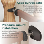 Cumbor 29.7-57" Extra Wide Baby Gate for Stairs, Mom's Choice Awards Winner-Dog Gate for Doorways, Pressure Mounted Walk Through Safety Child Gate for Kids Toddler, Tall Pet Puppy Fence Gate, Brown