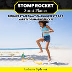 Stomp Rocket Stunt Plane Launcher Toy for Kids - 3 Foam Airplane Toy Soars Over 100 Feet - Unique Tricks & Adjustable Plane Rocket Launcher Stand - Fun Outdoor Toys & Gift for Boys or Girls