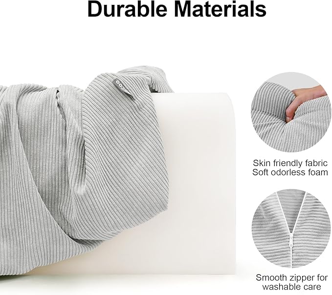 Bed Rail Bumpers Protector, Hospital Bed Rails Padding, Loft Beds and Bunk Beds Bumpers Protector, Premium Soft Memory Foam - Anti-Bump | Fall Prevention, 90x14x20cm, Gray