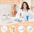 PIIOSER Insulated Baby Bottle Bag with Ice Pack, Breastmilk Cooler Compatible with Wearable Breast Pumps & Accessories - Breastfeeding On The Go for Nursing & Working Moms, Cream