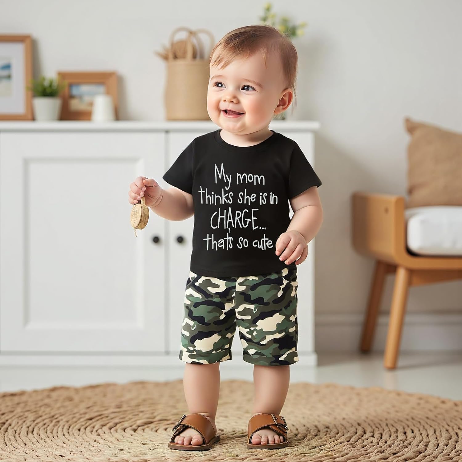 wdehow Toddler Kids Baby Boy Summer Clothes Sets 1T 2T 3T 4T 5T Letter Print Short Sleeve Tops Camouflage Shorts Outfits