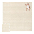 Lillefolk Baby Foam Play Mat - Baby Playmat | Tiles Interlocking Mat - Foam Baby Mat for Babies & Toddlers - Non Toxic Play Mat for Baby Tummy Time Mat Super Luxe Size 8x8 ft (16 Tiles), Beige