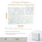 PopsyKosy Premium Baby Foam Play Mats -Stylish Floor & Exercise Puzzle Mat for Toddlers & Kids- 6 Soft, Non-Toxic, Odorless, Peel-resistant Foam Tiles -6ft x 4ft -1"inch Extra-Thick, Pastel Blue Gray