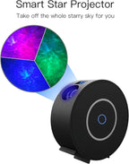Star Projector, Galaxy Projector for Bedroom, Smart APP & Voice Control Galaxy lamp, Compatible with Alexa & Google Home, for Kids Adults Bedroom,Room Decor,Game Room,Party (Black Round)