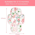 2 in 1 Infant Car Seat Insert, Adjustable Car Seat Head Support Baby Girls Boys, Soft Newborn Carseat Insert Cushion, Perfect for Carseats, Strollers, Swings (Pink Flower)