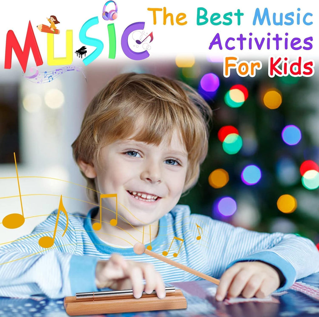 LOOIKOOS Toddler Musical Instruments, Eco Friendly Music Set for Kids Preschool Educational, Natural Wooden Percussion Instruments Musical Toys for Boys and Girls with Storage Bag