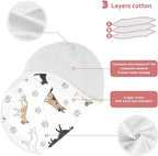 4 Pack Muslin Burp Cloths German Dogs Paw White Cotton Baby Burp Cloths Ultra Absorbent and Soft Thick Burping Cloth for Newborn Babies 22x11 Inch