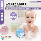 Soft Spiky Sensory Balls - No Hole Wheat Straw Soft Toys for Toddlers 1-3 Multicolor Bath Gifts Montessori Toys Baby Balls 6 to 12 Months, Swimming Pool Beach Shower Baby Toy