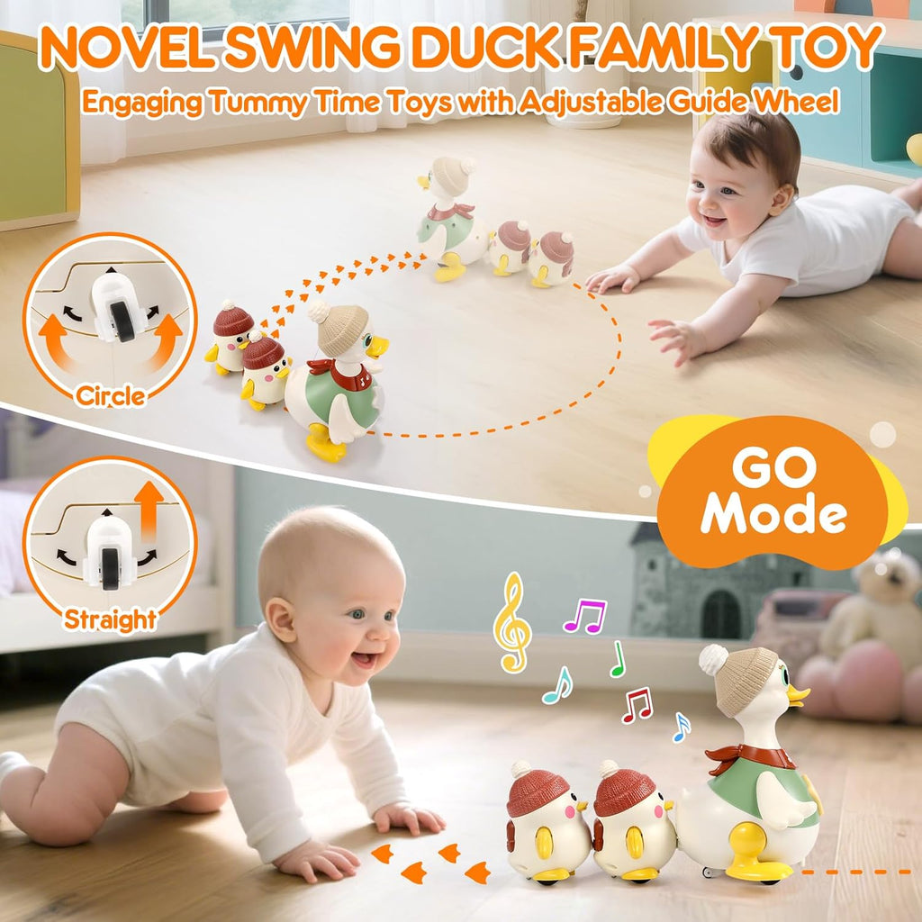LUDILO Infant Baby Toys 6-12 Months: Musical Crawling Duck Toy Must Have 5 6 7 8 9 10 12 18 Month Old Baby Toy 0-6-12-18 Month Newborn Tummy Time Toys for 1 Year Old Boy Girl Gifts Stocking Stuffers