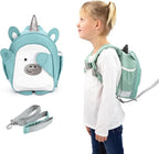 Toddler Backpack Leash - Baby Walking Harness & Anti-Lost Wrist Tether - Kids Backpack 5 Storage Pockets and 2 Adjustable Child Leashes for Kids 1, 2,3,4,5,6,7 Years Old - Ultra-Soft - Unicorn