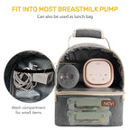 NCVI Breastmilk Cooler Bag with 2 Ice Pack, Breast Pump Bag with Cooler Fits 6 Bottles, Double Layer Breast Milk Baby Bottle Cooler Bag, for Travel, Nursing Mom Daycare, Work, Picnic (Grey)