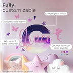 Custom Stickers Name Wall Decor I Personalized Name Sign for Room Decor | Multiple Custom Name & Initial I Decal for Baby Girl Nursery Decor I Nursery Wall Decal for Baby (B. Night Sky)