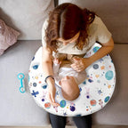 Nursing Pillow Cover, Removable Nursing Covers for Breastfeeding Pillows, Stretchy and Soft Fit for Baby Girls Boys Newborn, White Space(Only Cover)