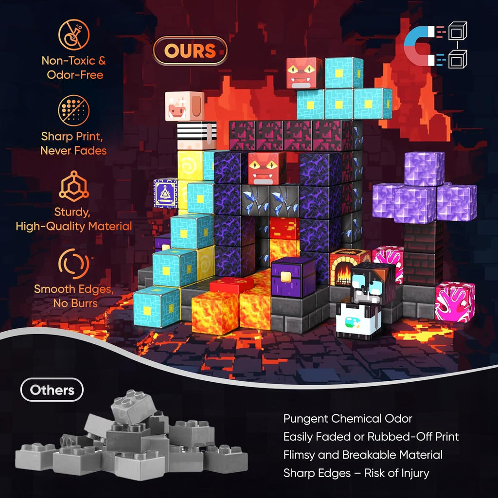 160 PCS Magnetic Blocks Building Toys, 3D Magnetic Building Blocks Set, STEM Educational Sensory Magnet Blocks Construction Set for Kids Ages 3+, Creative Building Toys, Christmas Birthday Gifts