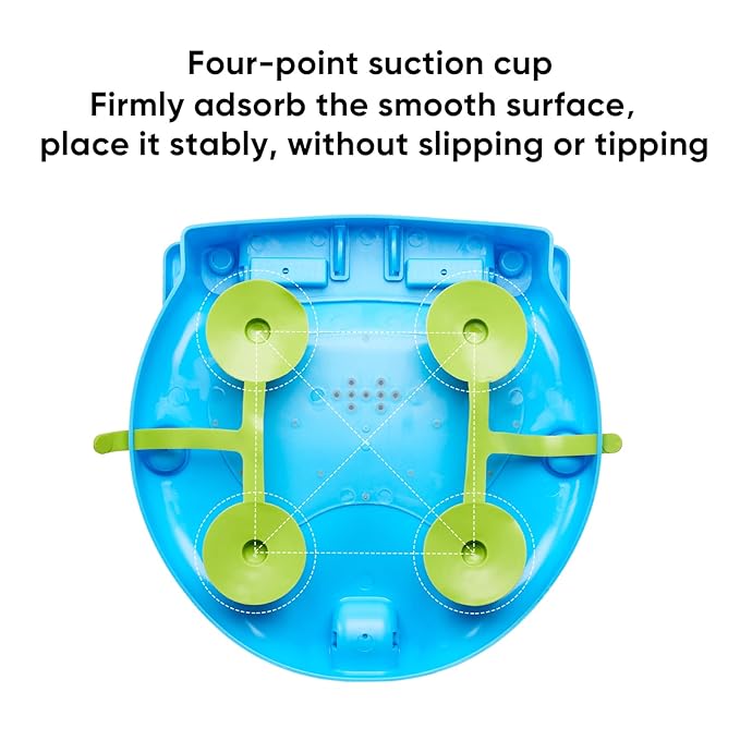 Foldable Bath Seat for Baby 6-18 Months, Non-Slip Chair With Suction Cups for Sitting Up in Bathtub, Wrap-Around Design (Sky Blue)