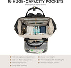 LOVEVOOK Diaper Bag Backpack, Baby Bag with Changing Station, Large Diaper Backpack for Mom Dads, Waterproof Mommy Bag for Boy and Girl, Travel Essential Baby Shower, Black-Beige