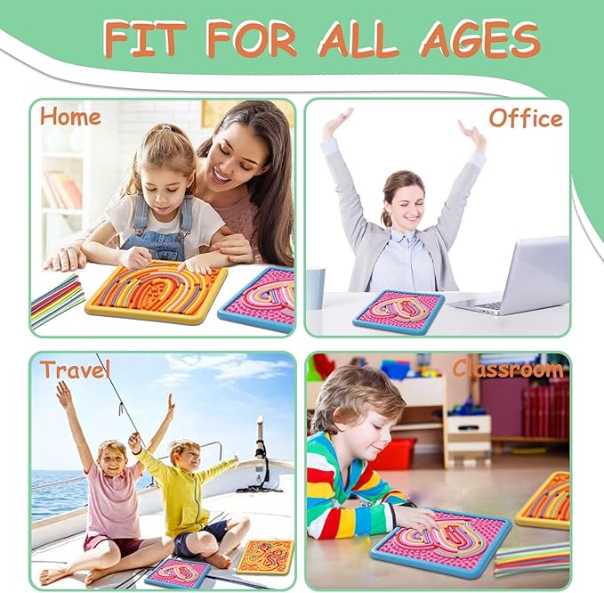 Sensory Activity Board Toys for Kids: 2Pack Double-Sided Sensory Fidget Toys for Stress Anxiety & Calming with Travel Bag | Travel Airplane Essentials Toys for Toddler Boys & Girls Ages 3 4 5 6 7 8