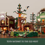 Western Sequoia Bandit Outpost Lighting Building-Bricks Set - Wild West Outlaw Hideout 1183 Pcs Collection Role Play Set for West Lovers